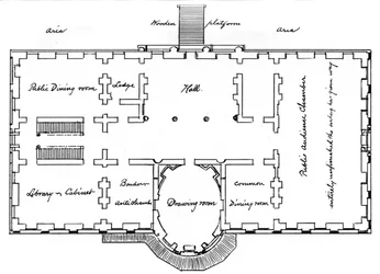 Plans originaux de Hoban pour la Maison Blanche, 18ème siècle 1908