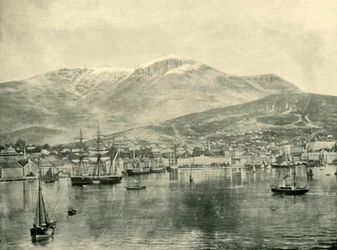 Hobart, depuis la baie, 1901