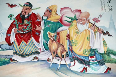 Temple bouddhiste Hoi Tuong Te Nguoi Hoa. Peinture bouddhiste. Phu Quoc, Vietnam