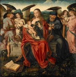 Sainte Famille avec des anges musiciens