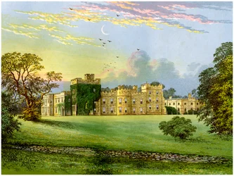 Château de Hornby, Yorkshire, domicile du duc de Leeds, vers 1880
