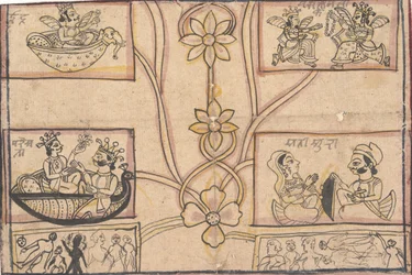 Horoscope avec dessins floraux, 1850