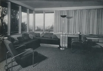 Maison à Los Angeles par Richard J Neutra - Une vue intérieure des quartiers de vie, 1942
