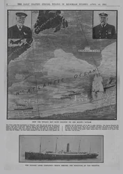 Comment le Titanic a rencontré le désastre..., et le paquebot Cunard Carpathia..., 20 avril 1912