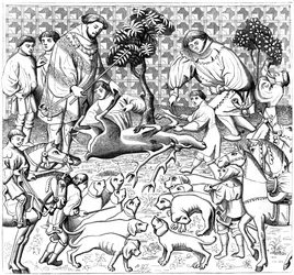 Comment dépecer un cerf, 15e siècle, 1849