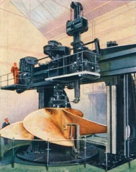 Enorme aléseuse verticale, 1938