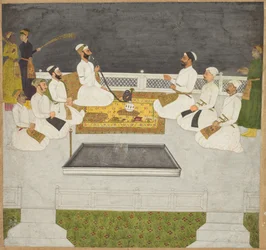 Husain Ali Khan divertissant ses frères, les frères Sayyid, vers 1712-19
