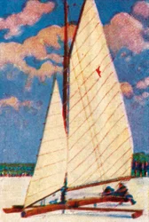 Yachting sur glace en Suède, vers 1928