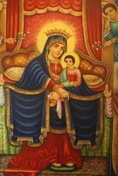 Icône dans le mausolée Beta Maryam, Addis Abeba, Éthiopie