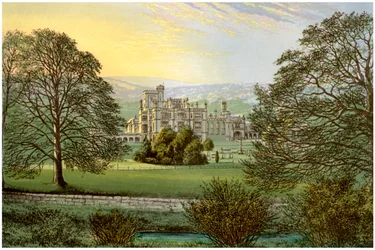 Ilam Hall, Staffordshire, maison de la famille Hanbury, vers 1880