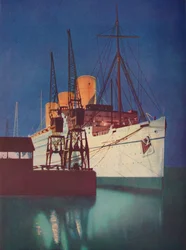 Illuminée par des projecteurs, l