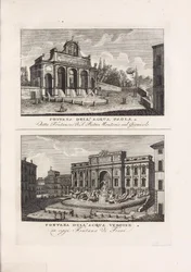 Illustration du livre Raccolta di vedute antiche e moderne della città di Roma e sue vicinanze par auteur inconnu et publié par Presso Piale neg.e di stampe a S. Carlo al Corso (it, 1816)