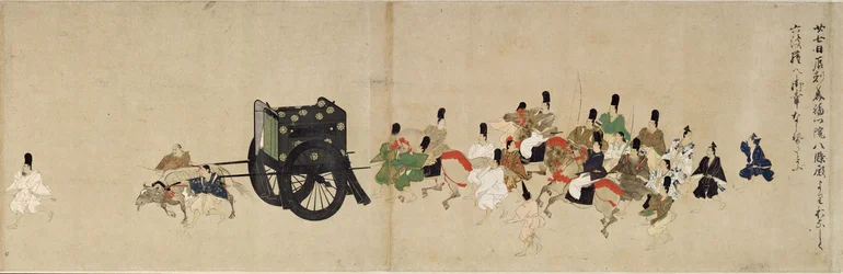 Conte illustré de la guerre civile de Heiji La visite impériale à Rokuhara 5 rouleau, 13e siècle
