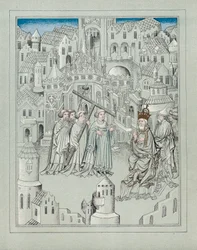 Illustration des voyages du légendaire chevalier anglais Sir John Mandeville, vers 1372