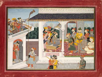 Illustration du dixième et onzième livre du Purana, vers 1830