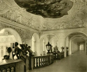 Escalier impérial, monastère de Saint-Florian, Sankt Florian, Haute-Autriche, vers 1935