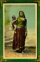 Femme indienne avec son enfant, Calcutta, Inde, fin du 19e ou début du 20e siècle