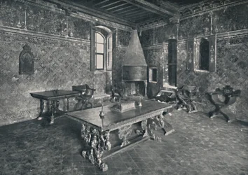 Intérieur, Palazzo Davanzati - Avec table florentine de la fin du 16e siècle, 1928