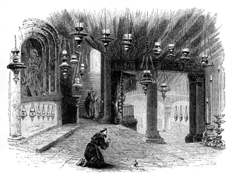 Intérieur de la chapelle de la Nativité, Bethléem, vers 1888