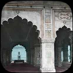 Intérieur du Diwan-i-Khas, Fort Rouge, Delhi, Inde, fin 19ème ou début 20ème siècle