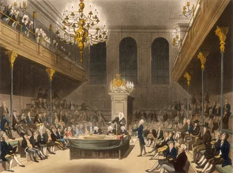 Intérieur de la Chambre des communes, Westminster, Londres, 1809