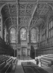 Intérieur de la Chambre des Lords, Palais de Westminster, Londres, vers 1878