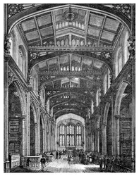 Intérieur de la bibliothèque, Guildhall, Londres, 1886