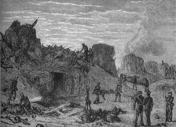 Intérieur du Redan après sa capture, vers 1880