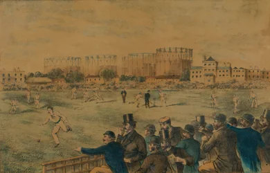 Match international de cricket au Kennington Oval, fin du XIXe siècle