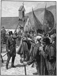 Des nationalistes irlandais à Mullinahone acclament William Smith O