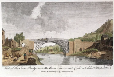 Pont de fer sur la Severn à Ironbridge, Coalbrookdale, Angleterre, construit en 1779
