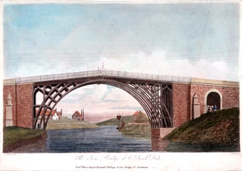 Pont en fer sur la Severn à Ironbridge, Coalbrookdale, Angleterre, construit en 1779