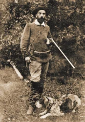 Isaac Ilyich Levitan 1860-1900 avec son chien Vesta, avant 1893