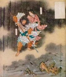 Izanagi et Izanami donnant naissance au Japon, vers 1870, 1925