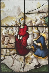 Jacob retournant à Canaan avec Rachel et Léa poursuivis par Laban, vers 1525