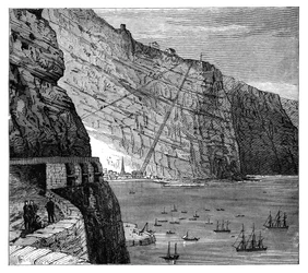 Échelle de Jacob menant à Mundens Battery, Jamestown, Sainte-Hélène