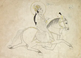 Jai Singh III de Jaipur r. 1818-1835 à cheval, c. 1820