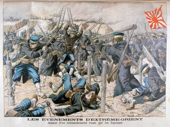Attaque japonaise sur un retranchement russe, Guerre russo-japonaise