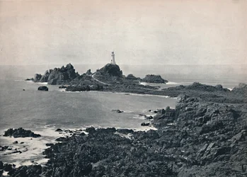Jersey - Le Rocher et le Phare de La Corbière, 1895