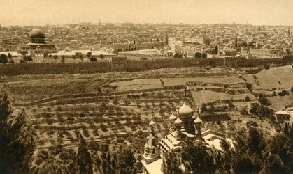 Jérusalem depuis le mont des Oliviers, vers 1918-1939
