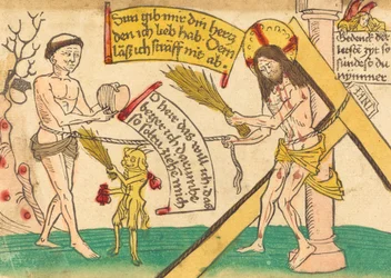 Jésus attirant les fidèles à son cœur, 1480-1490