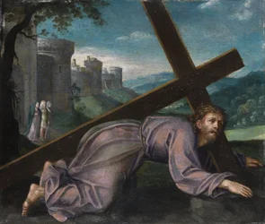 Jésus tombe sous la croix. Peintre nord-italien du XVIIe siècle