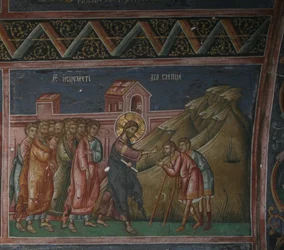 Jésus guérissant deux aveugles, 14ème siècle