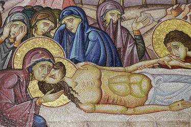 Jésus déposé dans le nouveau tombeau de Joseph d