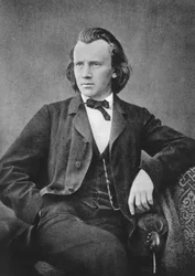 Johannes Brahms 1833-1897, compositeur et pianiste allemand, vers 1866