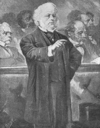 John Bright parlant à la Chambre des communes, vers 1880s, 1901