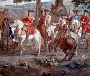 John Churchill, duc de Marlborough 1650-1722 soldat anglais, à la bataille de Blenheim, 1704