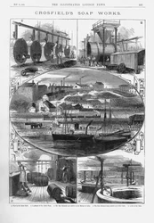 Usine de savon Joseph Crosfield & Sons à Bank Quarry, Warrington, Cheshire, 1886