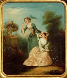 Jeunes dames dans le parc