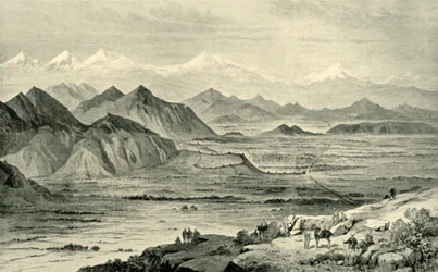 Kaboul, vue vers le nord depuis la colline au-dessus du camp britannique à Beni Hissar, 8 octobre 1879